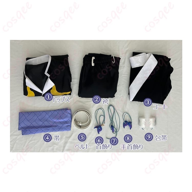 鬼滅の刃 獪岳の雷を纏う和装コスプレ一式｜鋭さ際立つレイヤードで写真映え - 5枚目の画像