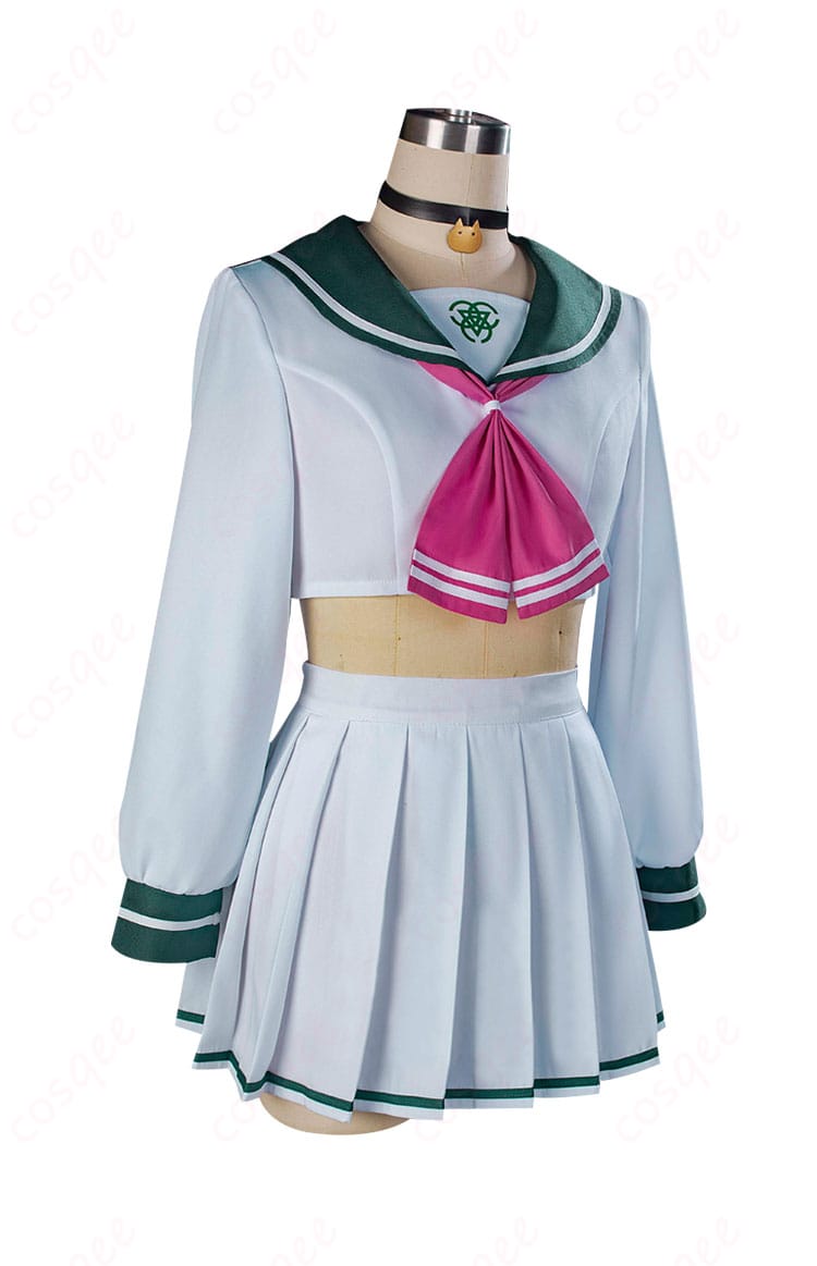 ブルーアーカイブ 杏山カズサ 制服 コスプレ衣装 猫耳付きフードの付いたパーカー クロップトップ-5