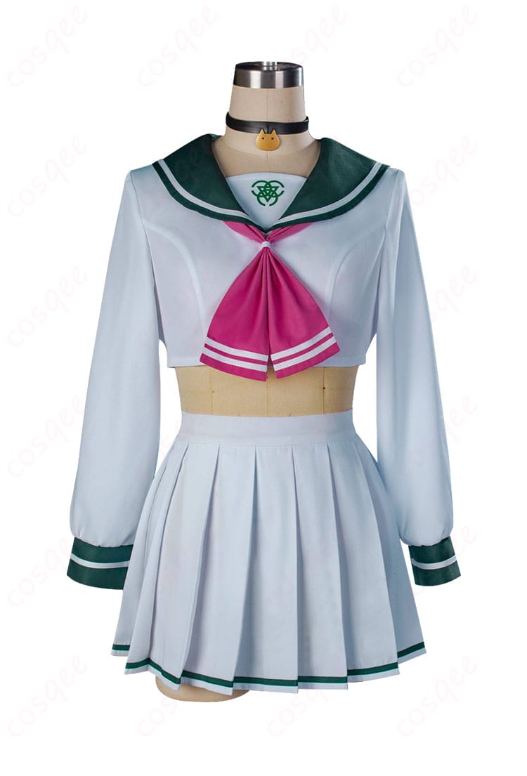 ブルーアーカイブ 杏山カズサ 制服 コスプレ衣装 猫耳付きフードの付いたパーカー クロップトップ-4