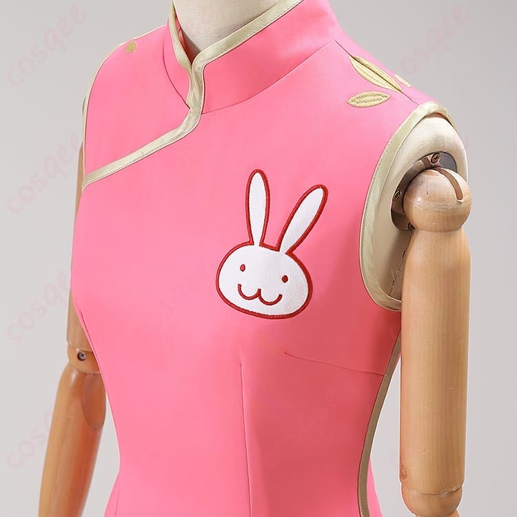 銀魂 神楽のうさぎ刺繍チャイナで元気可愛いを再現、ウエスト美シルエット - 4枚目の画像