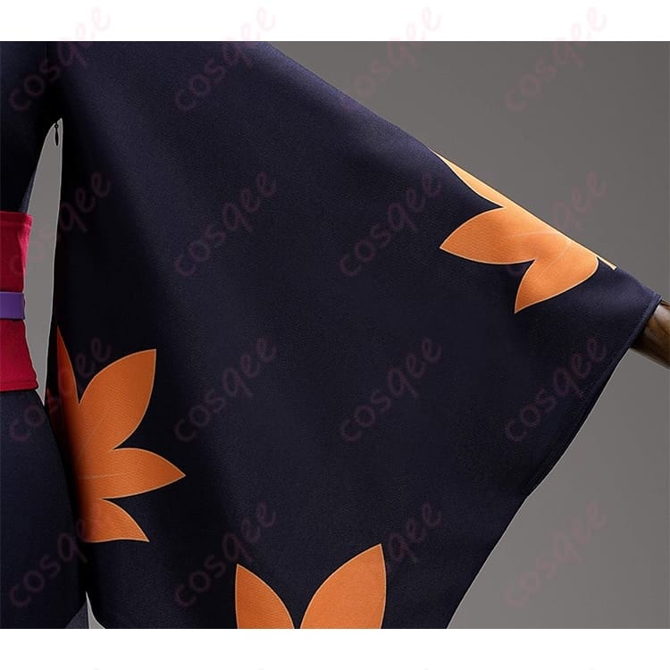 銀魂の月詠になりきる和装くノ一コーデ 黒金が映えるセットアップ - 6枚目の画像