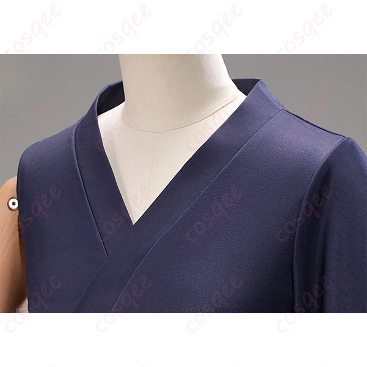 銀魂の月詠になりきる和装くノ一コーデ 黒金が映えるセットアップ - 4枚目の画像