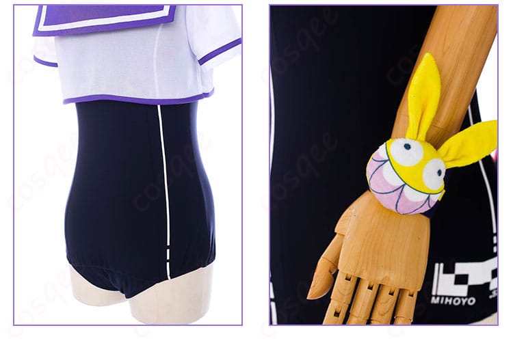 崩壊3rd ブローニャ・ザイチク スクール水着 コスプレ衣装-9