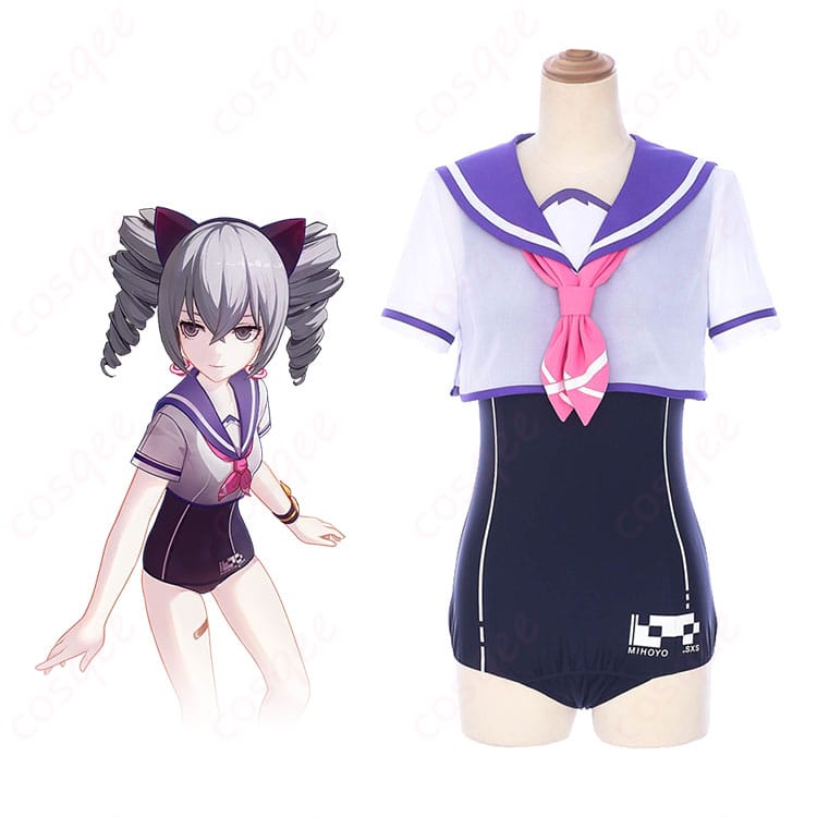 崩壊3rd ブローニャ・ザイチク スクール水着 コスプレ衣装-1