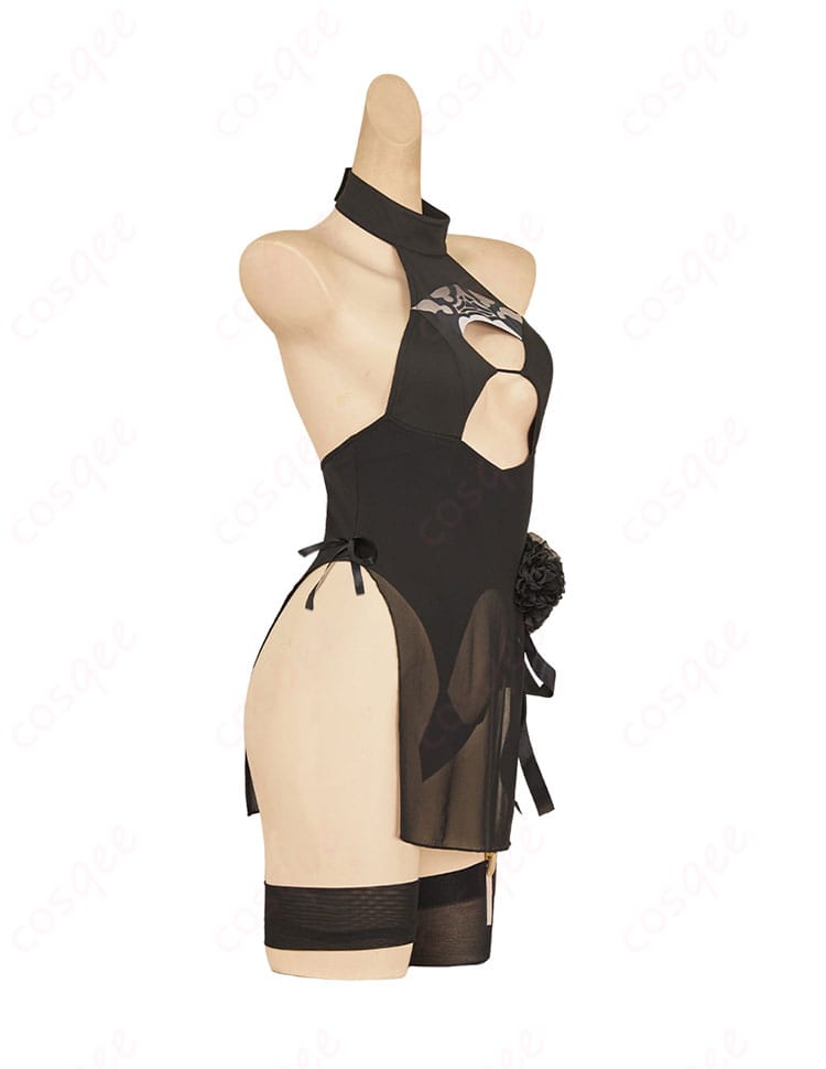 勝利の女神:NIKKE × ニーア ヨルハ二号B型 2B ヨルハ非公式水域活動服・壱 水着 コスプレ衣装-3