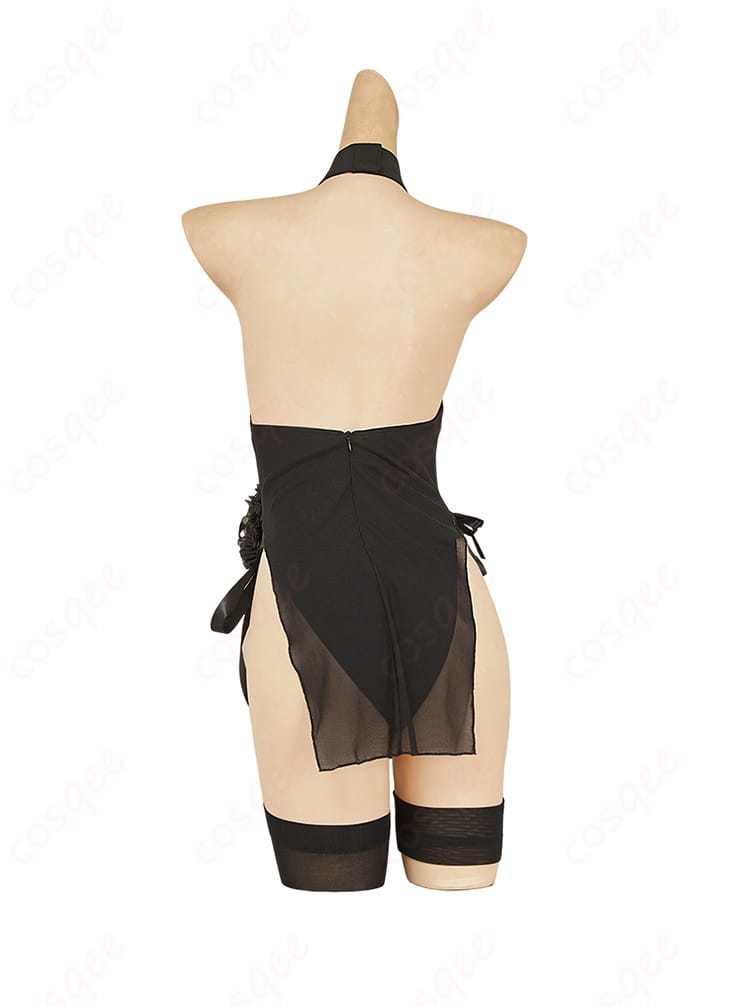 勝利の女神:NIKKE × ニーア ヨルハ二号B型 2B ヨルハ非公式水域活動服・壱 水着 コスプレ衣装-5