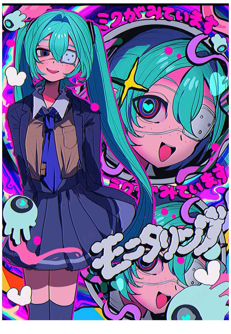 初音ミク モニタリング DECO*27 コスプレ衣装-1