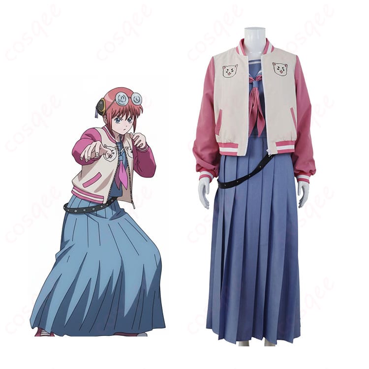 銀魂 3年Z組銀八先生 神楽 コスプレ衣装 スタジャン セーラー服-1