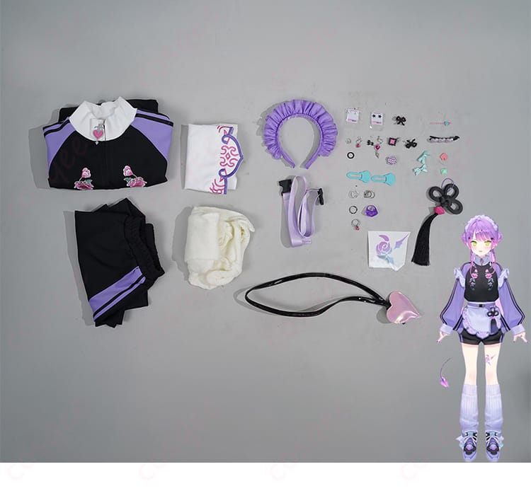 hololive ホロライブ 常闇トワ メイド風ジャージ衣装 コスプレ衣装-11