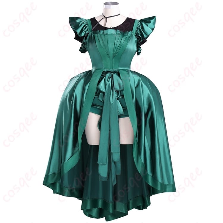 アグネス・ミデルの深緑ドレスで凛と映える コスプレ衣装セット - 1枚目の画像