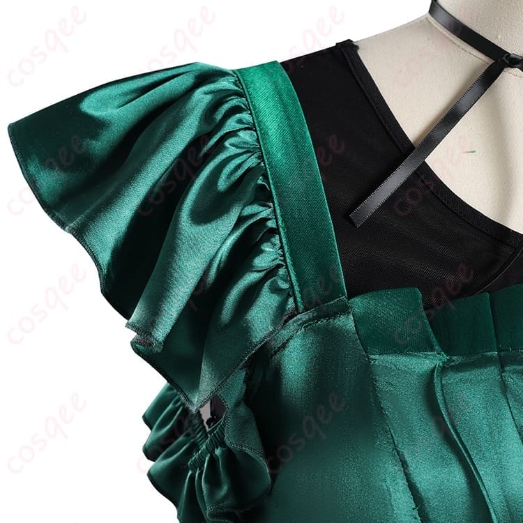 アグネス・ミデルの深緑ドレスで凛と映える コスプレ衣装セット - 4枚目の画像