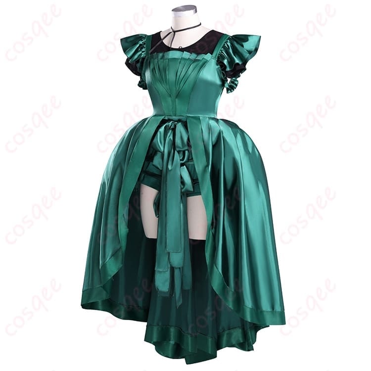 アグネス・ミデルの深緑ドレスで凛と映える コスプレ衣装セット - 2枚目の画像