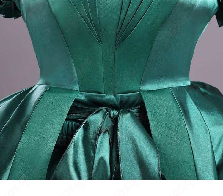 ウェンズデー アグネス・ミデル 緑ドレス コスプレ衣装-7