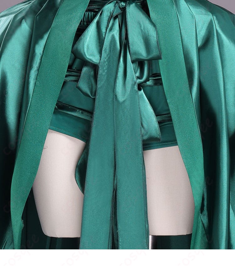 ウェンズデー アグネス・ミデル 緑ドレス コスプレ衣装-8