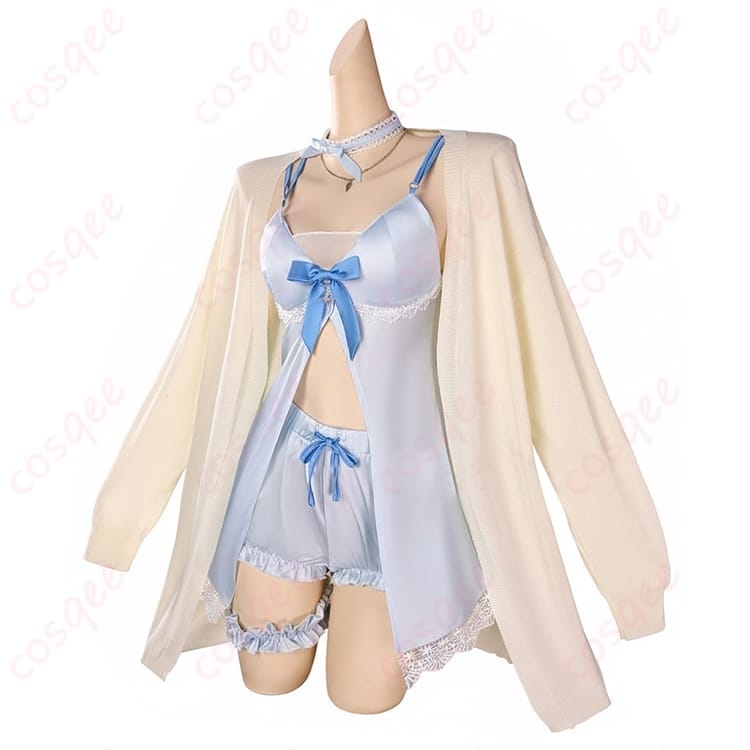 ホロライブ 白銀ノエル 新衣装風コスプレ 一体感あるセットで写真映え - 2枚目の画像