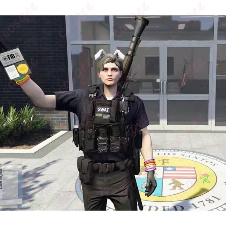 ストグラ 後藤れむ コスプレ衣装｜犬耳＋SWAT風パーカーで高再現、イベント映え - 2枚目の画像