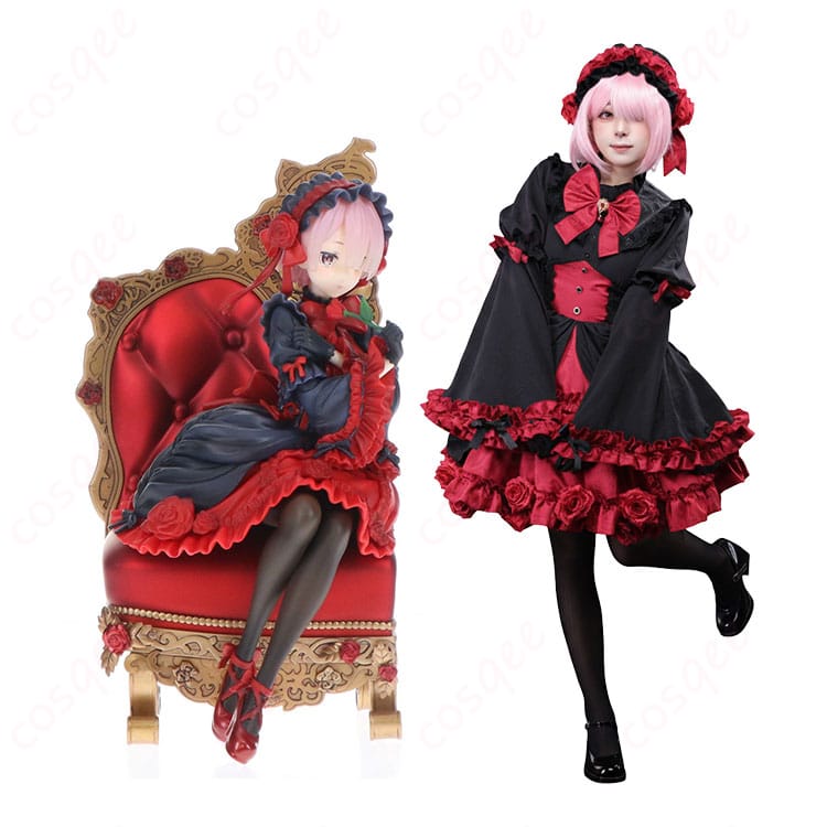 Re:ゼロから始める異世界生活 ラム ゴシックドレス姿 コスプレ衣装-1