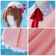 木之本桜のやさしい私服コーデを楽しむ ピンクベージュのワンピコート衣装 - 3枚目の画像（サムネイル）