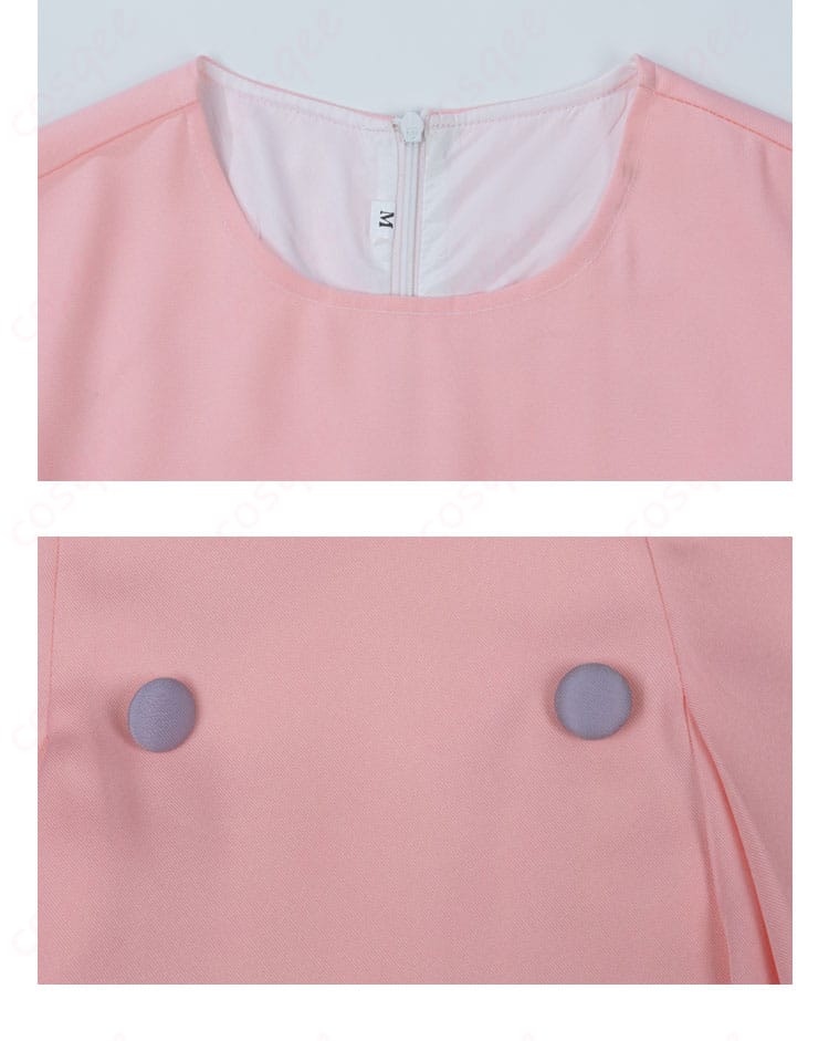 カードキャプターさくら クリアカード編 木之本桜 コスプレ衣装 私服 ピンクベージュワンピースコート-7