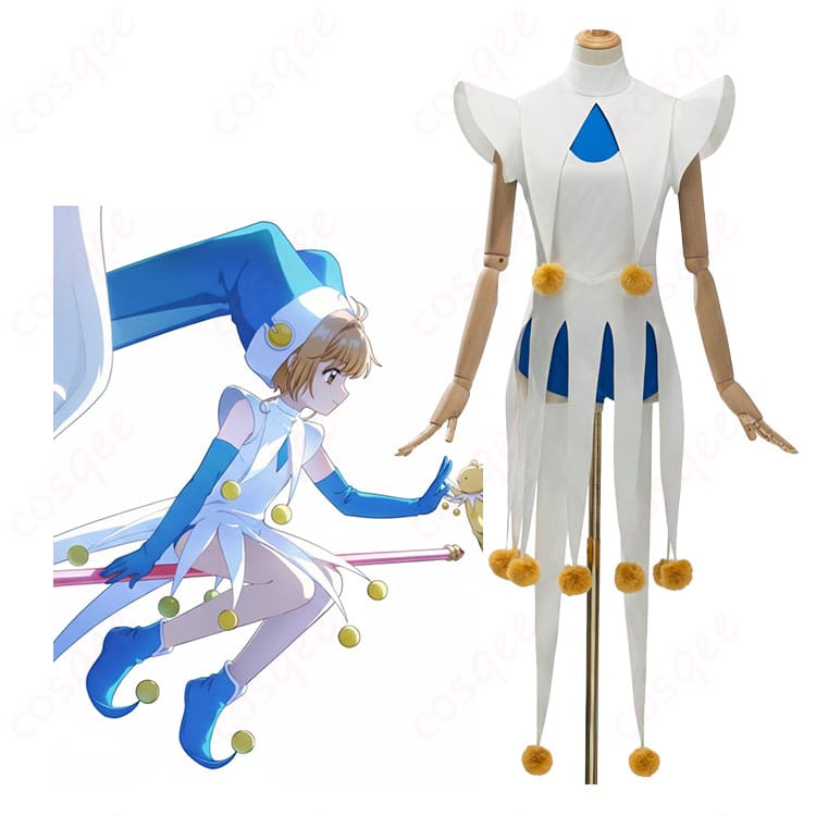 カードキャプターさくら 木之本桜 バトルコスチューム ピエロ風 コスプレ衣装-1