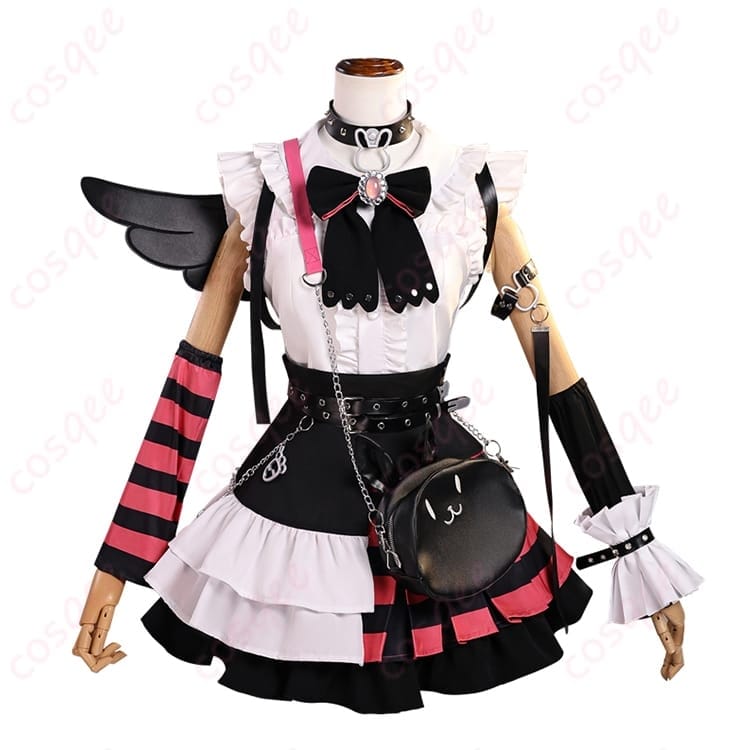 兎田ぺこら 堕天使パンク コスプレ衣装 小物充実で写真映えするステージ映えコーデ - 1枚目の画像