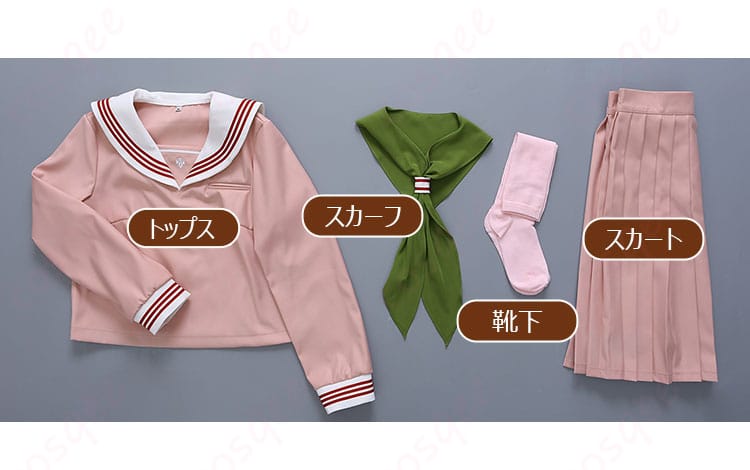 サイレントヒルf 深水雛子 ピンクラビット 制服 コスプレ衣装-4