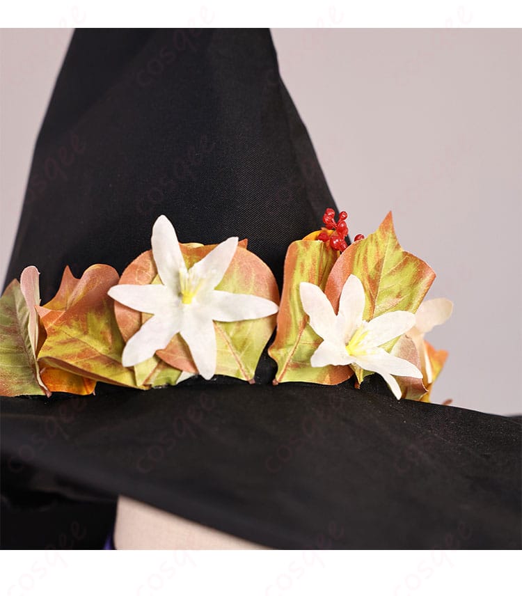 フリーレン ハロウィン衣装の帽子・葉飾りディテール。ORBcafeコラボならではの繊細な装飾をクローズアップ。