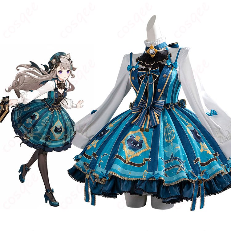 原神 リネット カフェ in ソウル コスプレ衣装の全体イメージ。キャラクターらしさと限定コラボ風デザインを併せ持つフルセット。