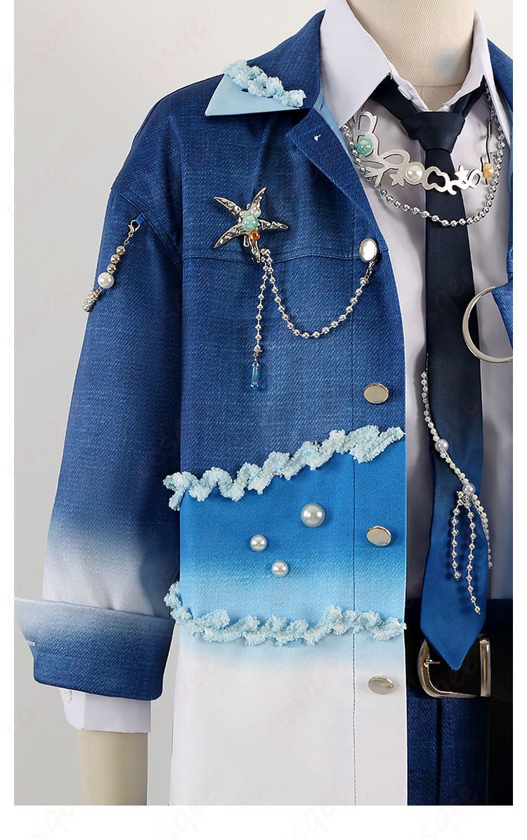 月永レオ Deep into You コスプレ衣装 肩飾りディテール。ステージ映えする華やかな意匠