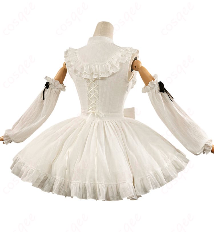 初音ミク ヴィンテージドール衣装 背面全体。大きな蝶結びとスカートの立体感が際立つバックスタイル