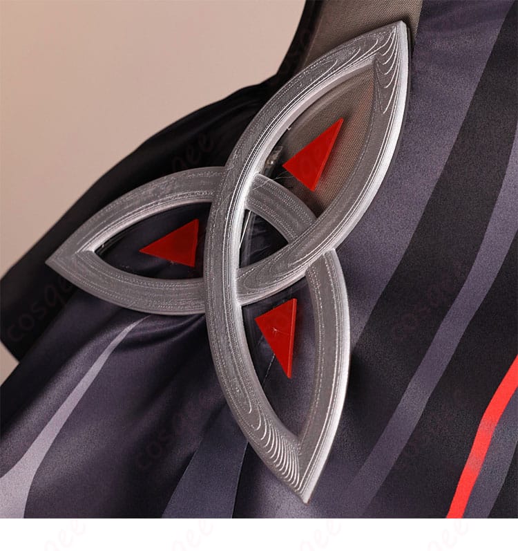 原神 ロノヴァ 死の執政 コスプレ 腰飾りディテール。金属風アクセサリーで高級感をプラス。