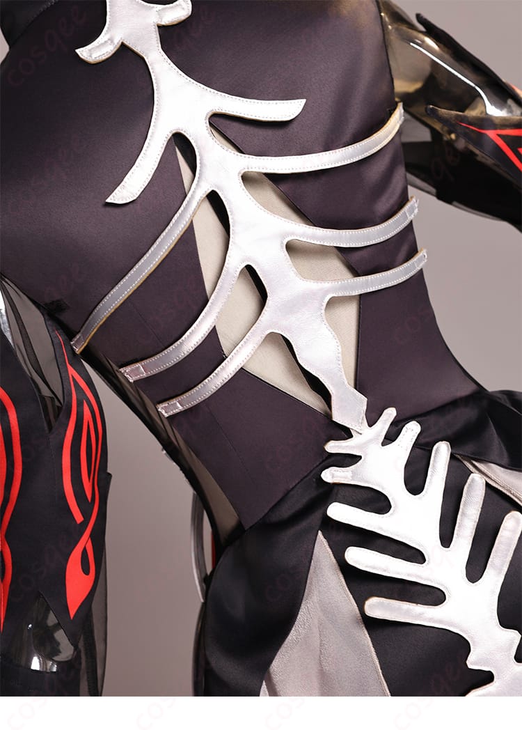原神 ロノヴァ 死の執政 コスプレ 背面ディテールアップ。素材感と縫製の仕上がりを確認可能。