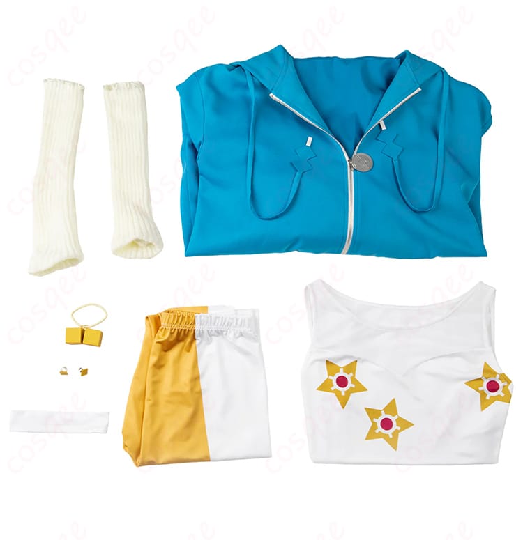 デウロ衣装の脚部装飾クローズアップ。動きに映えるデザイン性の高いレッグディテール。