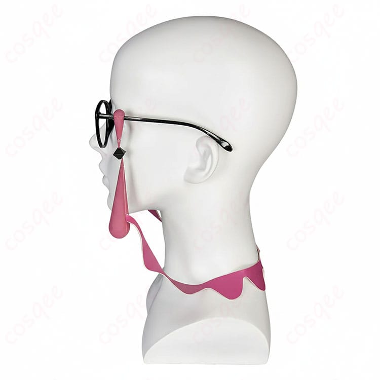 カラスバ メガネ側面のディテール。金属フレームの質感と光沢を丁寧に再現