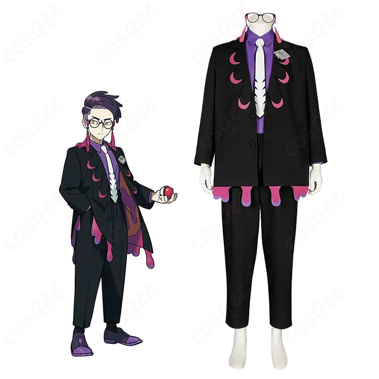 Pokémon LEGENDS Z-A カラスバと衣装の全体図。フォーマルな配色とシルエットを高品質に再現したイベント向けセット