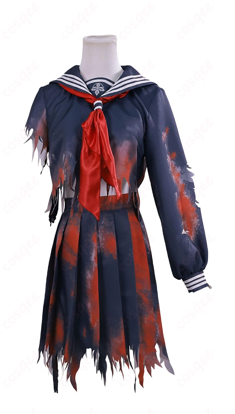 原神 コスプレ衣装の正面フロントビュー。バランスの良いトップスとスカート、アクセントのスカーフが確認できます。