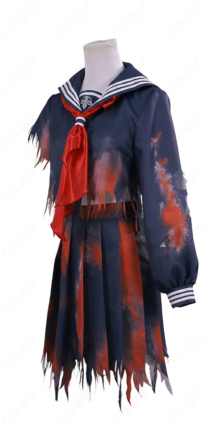 原神 コスプレ衣装の右側面。立体裁断によるシルエットと多層レイヤーのボリューム感を確認。