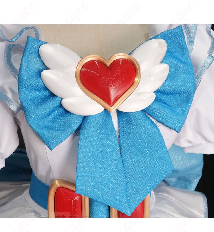 プリパラ 白玉みかん コスプレ 胸元ディテール。ハート飾りとリボン装飾でラブリー感を強調