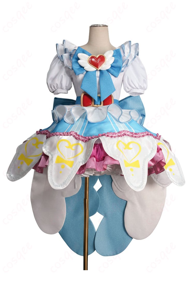 プリパラ 白玉みかん シルキーハートサイリウムコーデ 正面全体。高再現の白×ブルー配色と可憐な天使スタイル