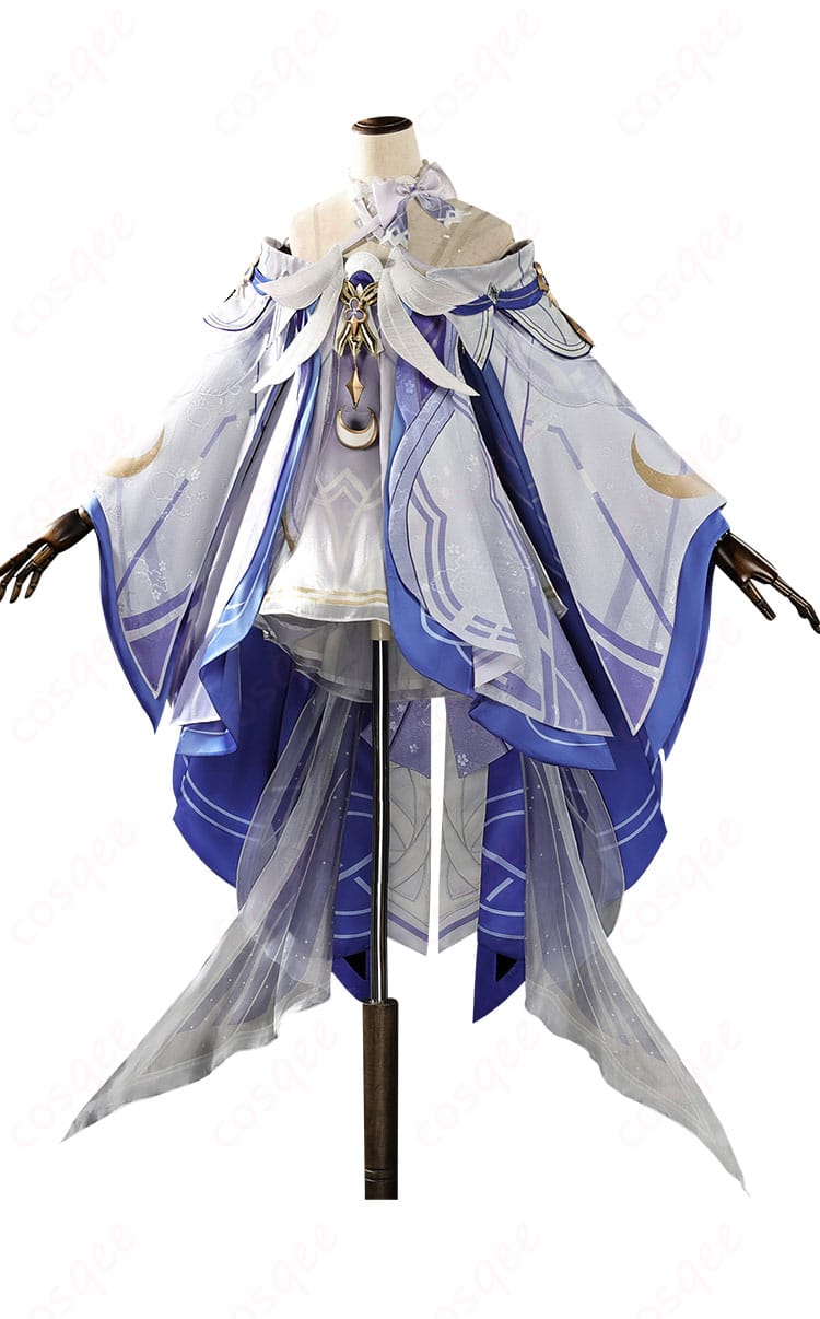 原神 コロンビーナ コスプレ衣装の正面全体図。ゴシックなシルエットと装飾の配置がわかるショット