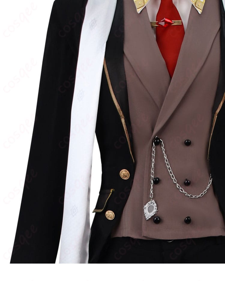 原神 ディルック コスプレ衣装 前立て（門襟）デザイン。端正な縫製と立体構造で上品な仕上がり