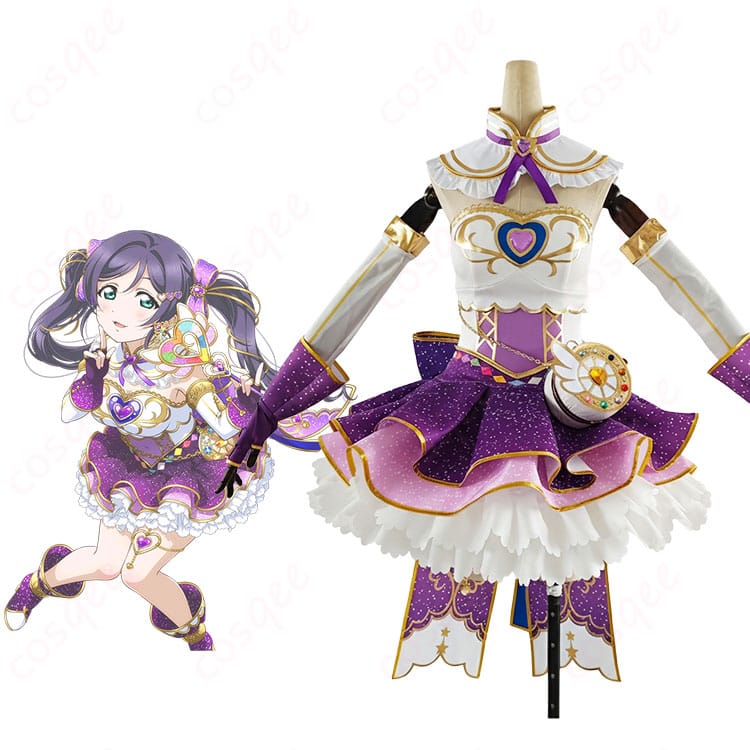 ラブライブ！SIF 東條希 お化粧の魔法編「のんちゃんマジカル☆」衣装を着用した全身イメージ。魔法少女テイストの色使いと大リボンが映えるコスチューム。