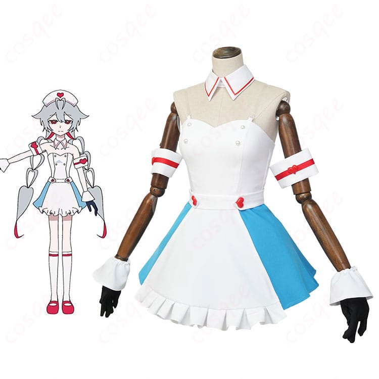 初音ミク 愛属性(ピノキオピー風)コスプレ衣装の全身。赤とハートを基調にした可愛いスタイルでイベント・撮影に最適。