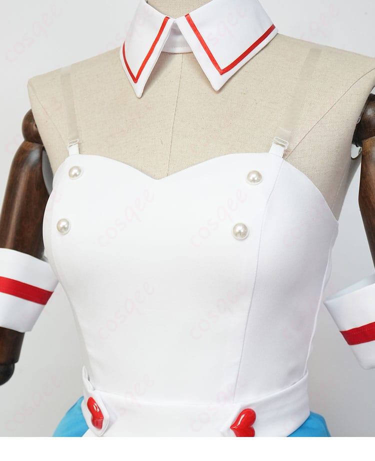 初音ミク 愛属性(ピノキオピー風)衣装の襟元ディテール。装飾と縫製の精度を確認できる。