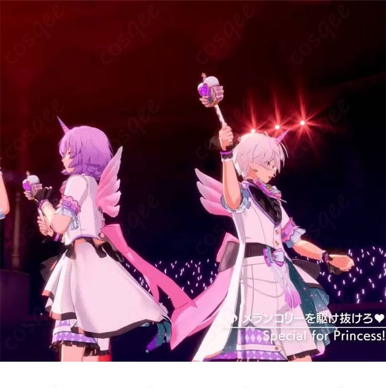 宝丈萊香（ライカ）『ユニコーンの無邪気』コスプレ衣装 側面ディテール｜立体裁断のシルエットとトリムの質感が映える一枚