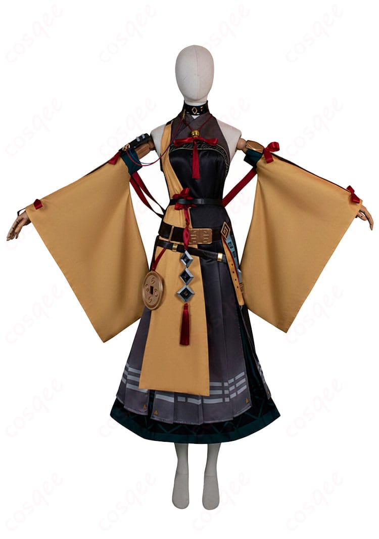 アークナイツ レイズ（異格）〈司霆〉衣装 正面。トップス・スカート・首飾り・肩飾りのディテールと配色バランスを確認できる画像。