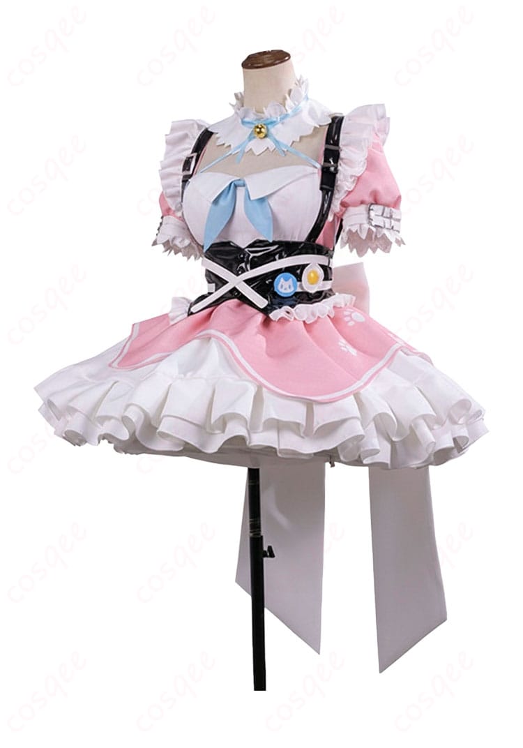 結城さくな 猫メイド衣装の側面シルエット。ウエストマークとスカートの広がり具合を横から確認。