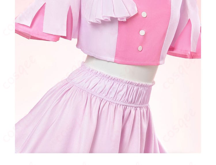 スティルインラブ コスプレ衣装の腰まわり装飾ディテール。リボンと装飾の配置が分かる拡大画像