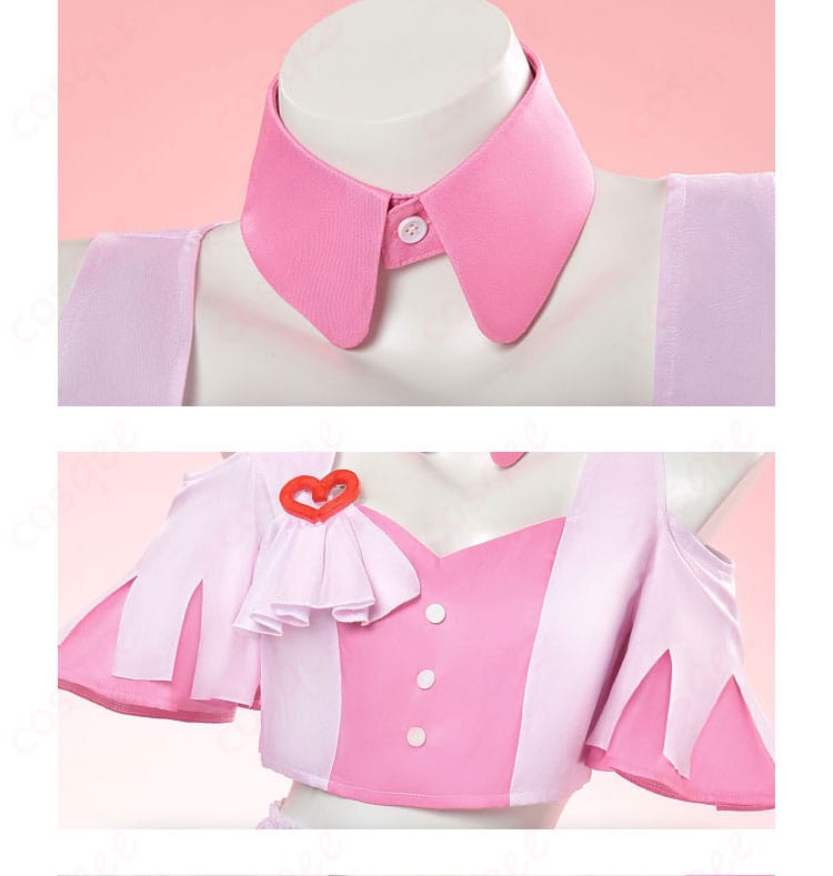 スティルインラブ コスプレ衣装の襟元装飾ディテール。つけ襟の縁取りと装飾パーツが見える近接画像