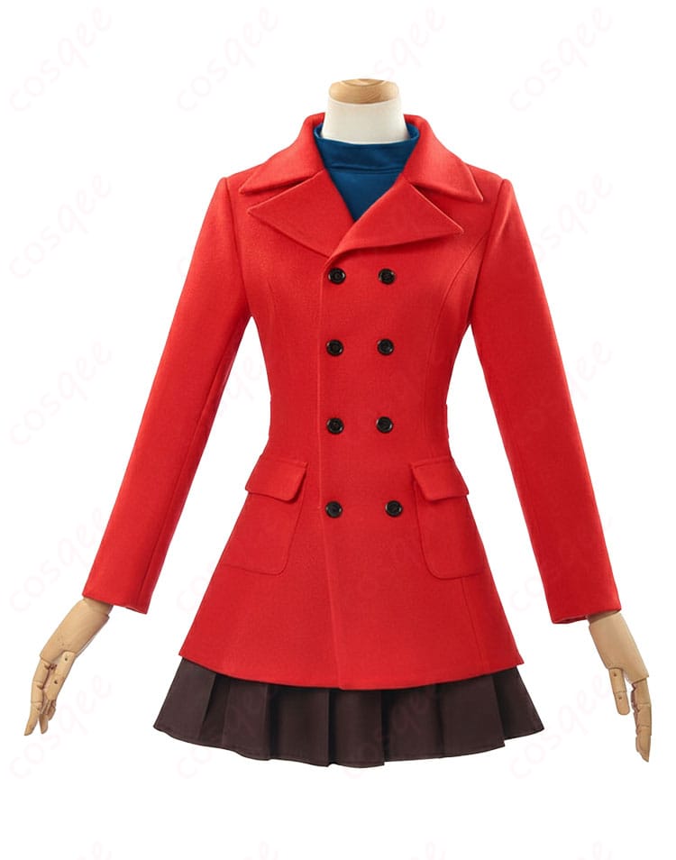 アスカ コミック版コート衣装の正面。コート・スカート・インナーのバランスと配色が分かる写真